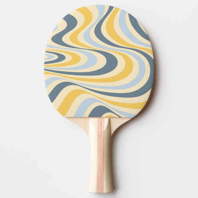 Raquette De Ping Pong Jaune et bleu abstrait design tourbillon (Devant)