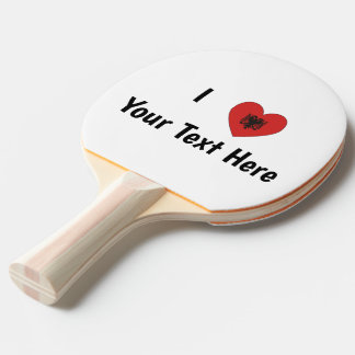 Raquette De Ping Pong JE T'AIME (Drapeau albanais en forme de cœur) Pers