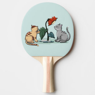 Raquette De Ping Pong Joie d'été des chatons Vert mousse de mer