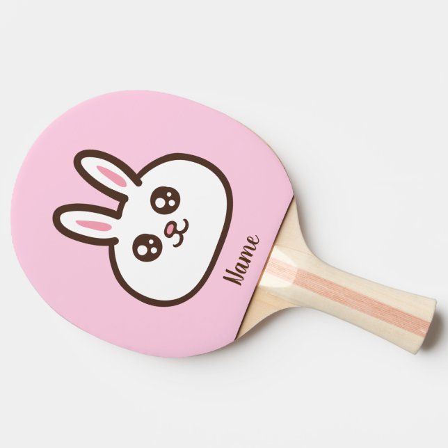 Raquette De Ping Pong Joli lapin de caricature (Côté)