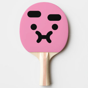 Raquette De Ping Pong Joli visage boudeur confus rose clair