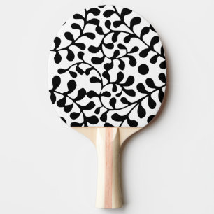Raquette De Ping Pong Jolie impression noir et blanc fleurie