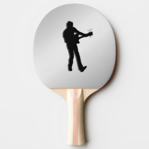 Raquette De Ping Pong Joueur de guitare argenté