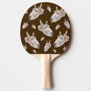 Raquette De Ping Pong Joyeux Âne mangeant de la carotte,