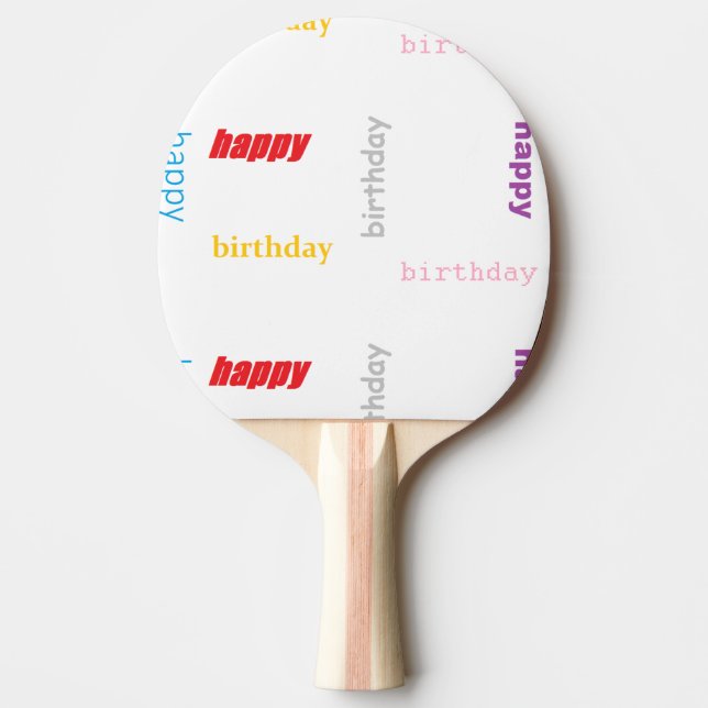 Raquette De Ping Pong Joyeux anniversaire (Devant)