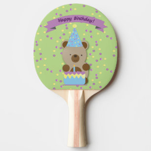 Raquette De Ping Pong Joyeux Anniversaire Teddy Bear