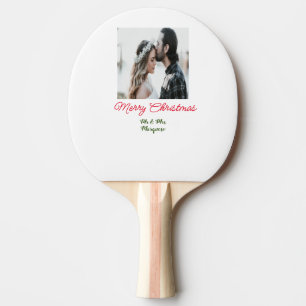 Raquette De Ping Pong Joyeux Noël couple photo ajouter nom heureux vacan