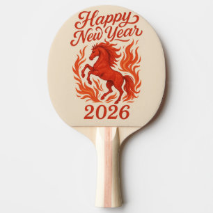 Raquette De Ping Pong Joyeux Nouvel An 2026 Cheval Fiery