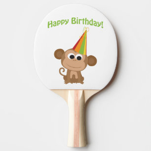Raquette De Ping Pong Joyeux singe d'anniversaire