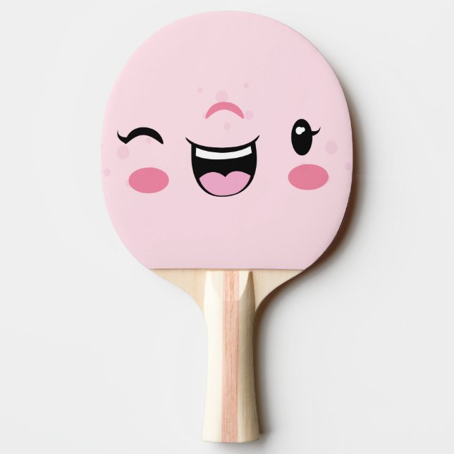 Raquette De Ping Pong Kawaii Ping Ping Ping Pink Winking rose (Dos)