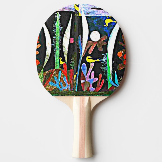 Raquette De Ping Pong Klee - Paysage aux oiseaux jaunes (Devant)