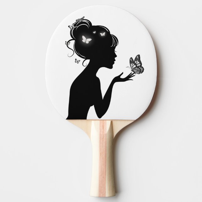 Raquette De Ping Pong La femme papillons blancs (Devant)