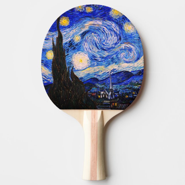 Raquette De Ping Pong La nuit étoilée par Vincent Van Gogh (Devant)