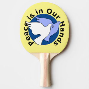 RAQUETTE DE PING PONG LA PAIX EST ENTRE NOS MAINS