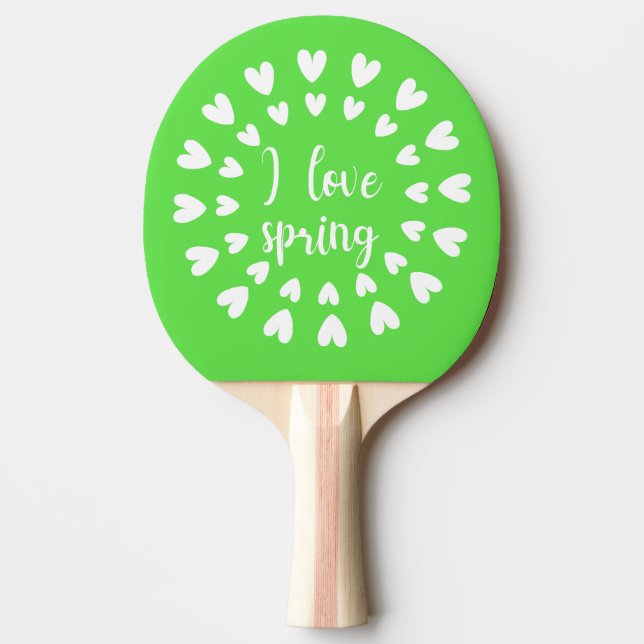 Raquette De Ping Pong L'Amour du Printemps, Petits Coeurs (Devant)