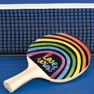 Raquette De Ping Pong L'amour gagne le Gay pride Rainbow