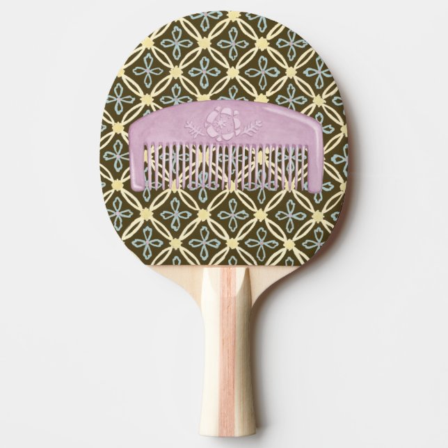 Raquette De Ping Pong Lavande peigne sur Arrière - plan de chocolat (Devant)
