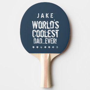 Raquette De Ping Pong Le PAPA le plus frais du monde bleu et le blanc