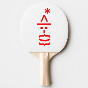 Raquette De Ping Pong Le Père Noël avec la barbe Émoticon de Noël