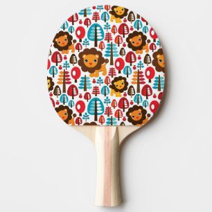 Raquette De Ping Pong le rétro lion mignon badine l'illustration