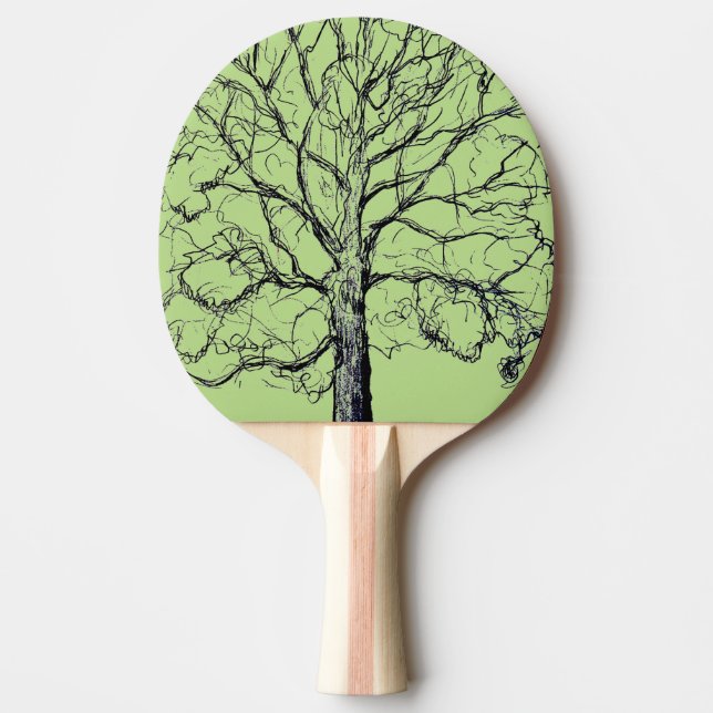 Raquette De Ping Pong Le vert a esquissé la palette d'arbre (Devant)