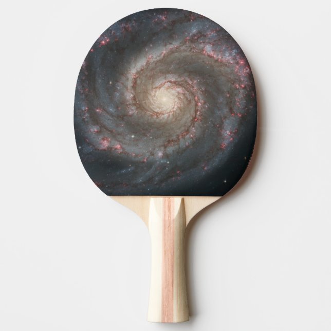 Raquette De Ping Pong Le Whirlpool Galaxy M51 & Companion dans l'espace (Devant)