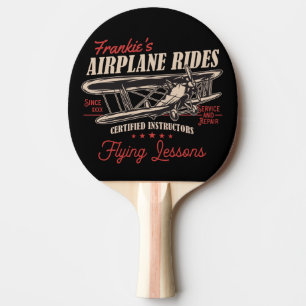 Raquette De Ping Pong Leçons de vol rétros d'avion personnalisées