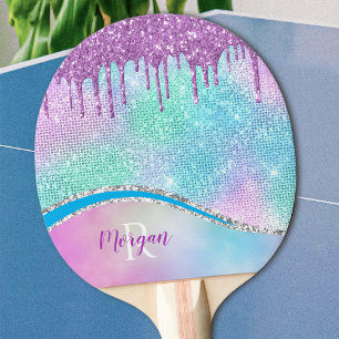 Raquette De Ping Pong Lecteurs de Parties scintillant pourpre, Iridescen