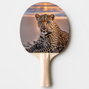 Raquette De Ping Pong Léopard sur la plage