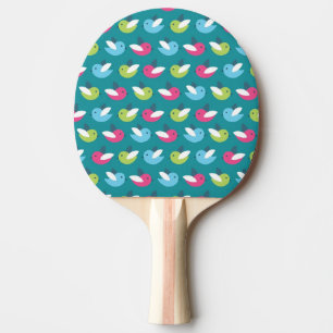Raquette De Ping Pong Les oiseaux modèlent le bleu
