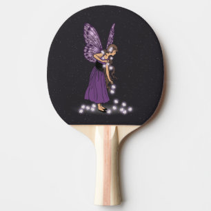 Raquette De Ping Pong L'étoile rougeoyante fleurit la fille féerique