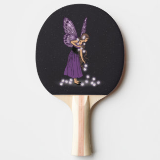 Raquette De Ping Pong L'étoile rougeoyante fleurit la fille féerique