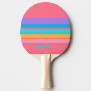 Raquette De Ping Pong Lever du soleil néon des années 80 sur les rayures