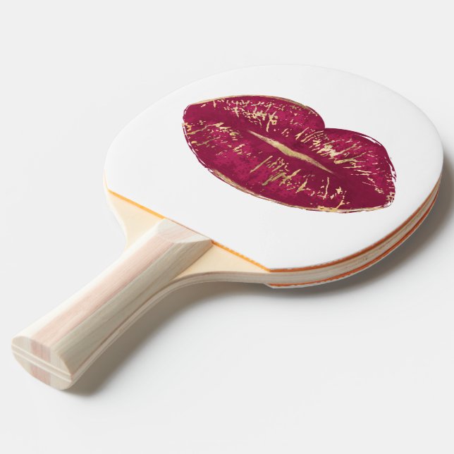 Raquette De Ping Pong Lèvres rouges (Devant Angle)