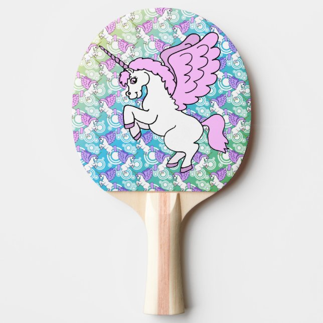 Raquette De Ping Pong Licorne blanche et rose (Devant)