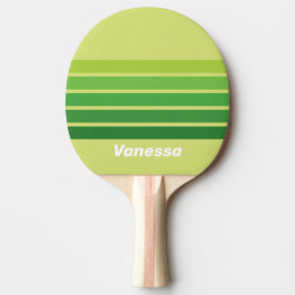 Raquette De Ping Pong Lily Pad Green Across Striping with Name