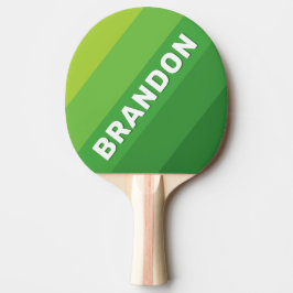 Raquette De Ping Pong Lily Pad Green Bold Stripes with Name