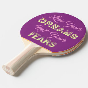 Raquette De Ping Pong Live Your Dreams personnalisé monogramme & pagaie