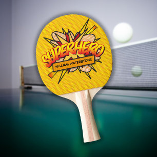 Raquette De Ping Pong Livre de bande dessinée personnalisée Superhero Fu