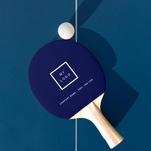Raquette De Ping Pong logo commercial bleu marine