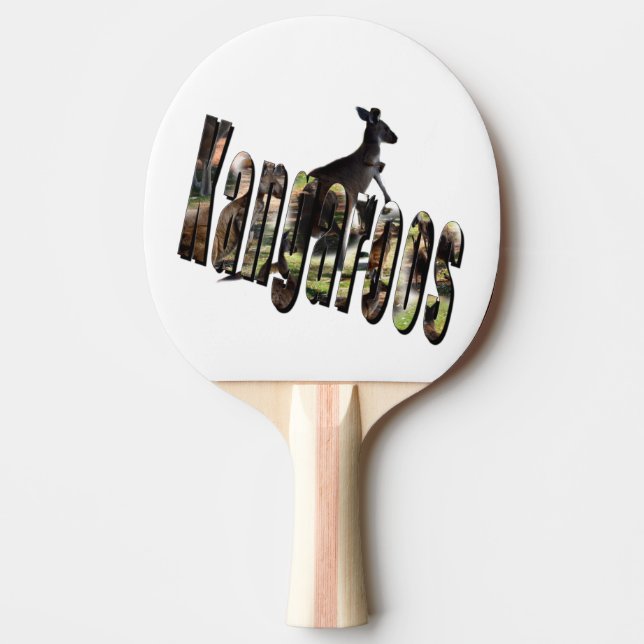 Raquette De Ping Pong Logo Dimensionnel Kangaroo Et Roo, (Devant)