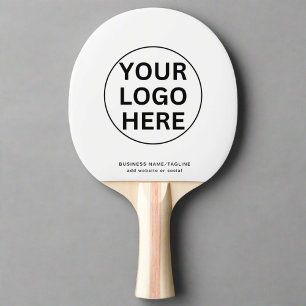 Raquette De Ping Pong Logo et texte promotionnels personnalisés en noir 