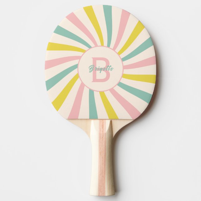 Raquette De Ping Pong 'Lollypop Vibes', retro personnalisé (Devant)
