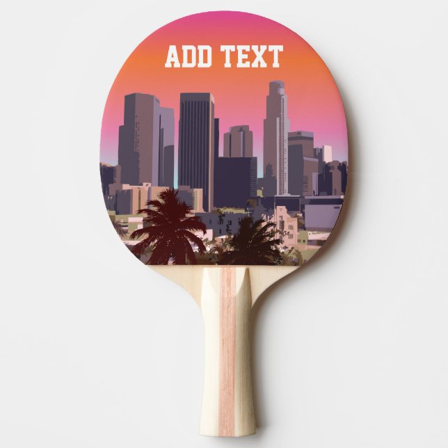 Raquette De Ping Pong Los Angeles du centre - image personnalisable (Devant)