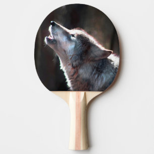 Raquette De Ping Pong Loup hurler le loup solitaire