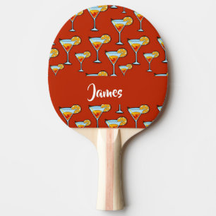 Raquette De Ping Pong Lunettes de cocktail personnalisées sur rouge