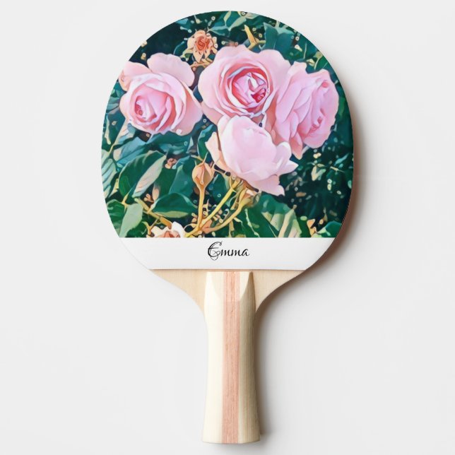Raquette De Ping Pong luxe romantic flowers botanical wallpaper (Devant)