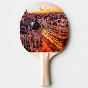 Raquette De Ping Pong Madrid Espagne Capitol City Skyline