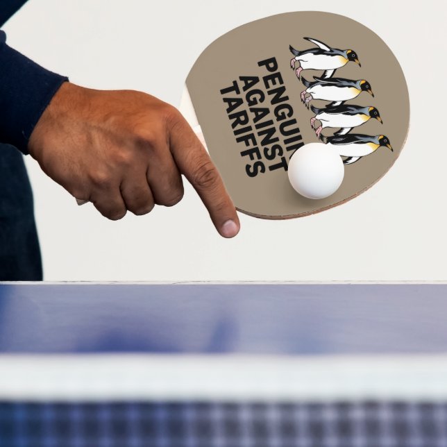 Raquette De Ping Pong Manifestation de manchots vintages contre les tari (Insitu)
