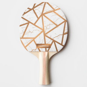 Raquette De Ping Pong Marbre blanc et doré
